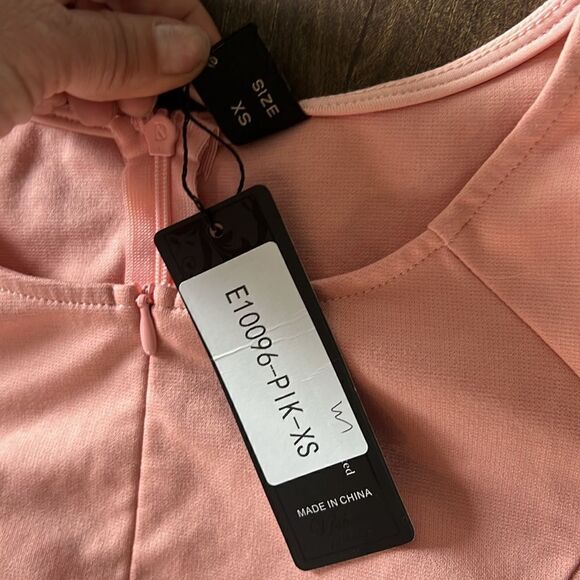 VFSHOW Zipper Front Color Block Peplum Flared Midi Dress for Work Business - Picture 13 of 14